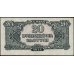 20 złotych, 1944; w klauzuli OBOWIĄZKOWE, seria УТ, num...