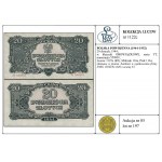20 złotych, 1944; w klauzuli OBOWIĄZKOWE, seria УТ, num...