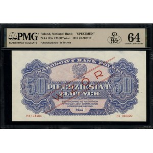 50 złotych, 1944; w klauzuli OBOWIĄZKOWE, seria Hd, num...