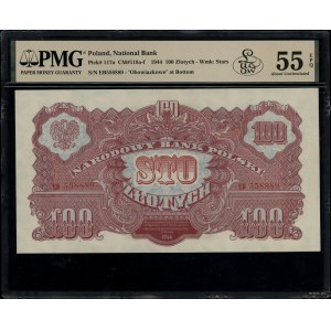 100 złotych, 1944; w klauzuli OBOWIĄZKOWE, seria ЕВ, nu...