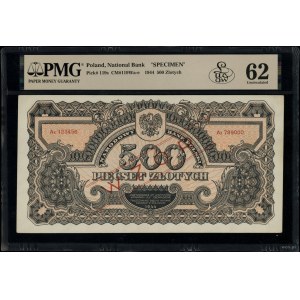 500 złotych, 1944; w klauzuli OBOWIĄZKOWE, seria Az, nu...