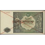 500 złotych, 15.01.1946; seria A, numeracja 1234567 / 8...