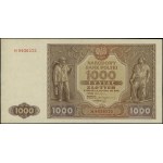 1.000 złotych, 15.01.1946; seria H, numeracja 8036575; ...