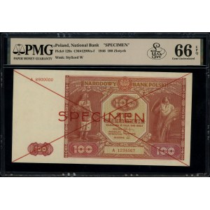 100 złotych, 15.05.1946; seria A, numeracja 1234567 / 8...