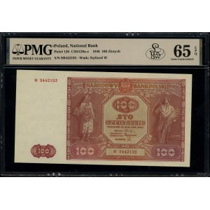 100 złotych, 15.05.1946; seria H, numeracja 9442193; Lu...