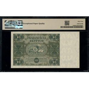 20 złotych, 15.07.1947; seria D, numeracja 3019513; Luc...