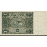 20 złotych, 15.07.1947; seria D, numeracja 3019513; Luc...