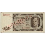 10 złotych, 1.07.1948; seria D, numeracja 0000000, na s...
