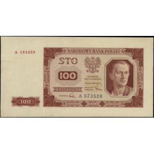 100 złotych, 1.07.1948; dwustronny druk próbny sklejony...