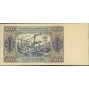 100 złotych, 1.07.1948; próba kolorystyczna sklejona z ...