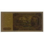 100 złotych, 1.07.1948; próba kolorystyczna sklejona z ...