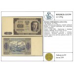 100 złotych, 1.07.1948; próba kolorystyczna sklejona z ...