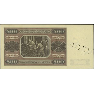 500 złotych, 1.07.1948; seria CB, numeracja 0000001, pe...