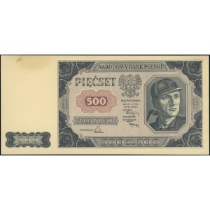 500 złotych, 1.07.1948; próba kolorystyczna sklejona z ...