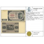 500 złotych, 1.07.1948; próba kolorystyczna sklejona z ...