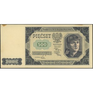 500 złotych, 1.07.1948; próba kolorystyczna sklejona z ...