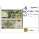 50 złotych, 1.06.1986; seria EY, numeracja 3349500; Luc...