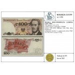 100 złotych, 15.01.1975; rzadsza seria U, numeracja 174...