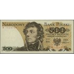 500 złotych, 16.12.1974; ekstremalnie rzadka seria W, n...