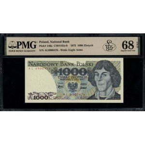 1 000 or, 2.07.1975 ; série AL, numérotation 6900476 ; ...