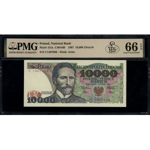 10.000 złotych, 1.02.1987; rzadka seria C, numeracja 14...