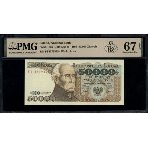 50.000 złotych, 1.12.1989; ekstremalnie rzadka seria BS...