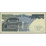 100.000 złotych, 1.02.1990; ekstremalnie rzadka seria A...