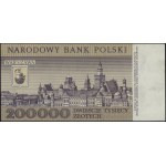 200.000 złotych, 1.12.1989; rzadka seria C, numeracja 4...