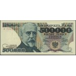 500.000 złotych, 20.04.1990; rzadka seria R, numeracja ...