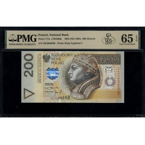 200 gold, 25.03.1994; DE series, interesting numbering 08....