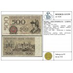 500 zlatých, 2.01.1965; série KH, číslování 1204395, pr...