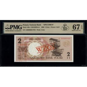 2 złote, 1.03.1990; seria A, numeracja 0000000, czerwon...