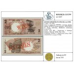 2 złote, 1.03.1990; seria A, numeracja 0000000, czerwon...