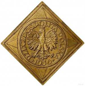 Klipa 5 złotych, 1936, Warszawa; Żaglowiec, bez napisu ...