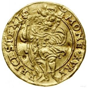 Dukat, 1567, Złoty Stok; Aw: Pięć tarcz herbowych, po b...