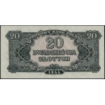 20 złotych, 1944; w klauzuli OBOWIĄZKOWE, seria YP, rza...