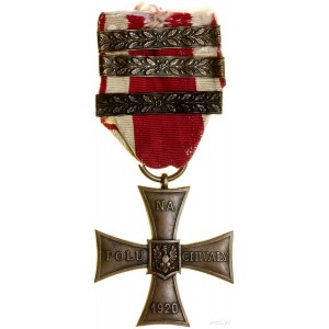 Krzyż Walecznych 1920 z trzema okuciami, 1920-1921, War...
