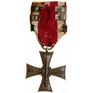 Krzyż Walecznych 1920 z trzema okuciami, 1920-1921, War...