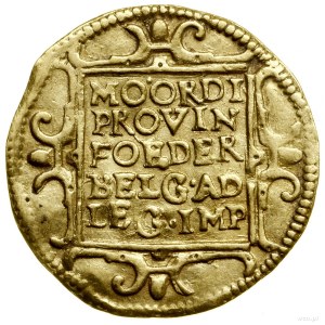 Dukat, 1608; Aw: W obwódce perełkowej rycerz stojący w ...