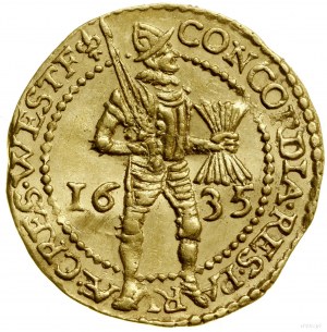 Ducat, 1635; Av: V perleťovom orámovaní rytier stojaci v...
