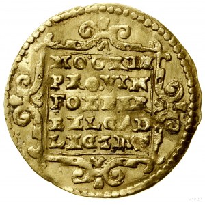 Dukat, 1650; Aw: W obwódce perełkowej rycerz stojący w ...