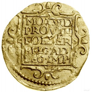 Dukat, 1650; Aw: W obwódce perełkowej rycerz stojący w ...
