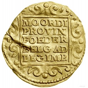 Dukat, 1650; Aw: W obwódce perełkowej rycerz stojący w ...