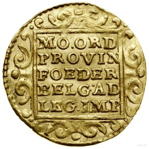 Dukat, 1662; Aw: W obwódce perełkowej rycerz stojący w ...