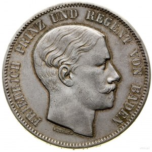Dwutalar = 3 1/2 guldena, 1854, Karlsruhe; AKS 114, Dav...