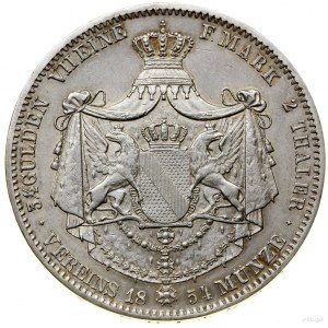 Dwutalar = 3 1/2 guldena, 1854, Karlsruhe; AKS 114, Dav...