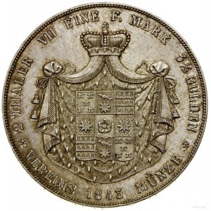 Dwutalar = 3 1/2 guldena, 1843 A, Berlin; AKS 5, Davenp...