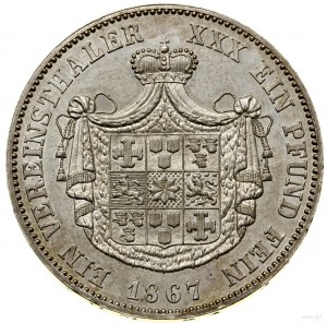 Thaler, 1867 A, Berlin; AKS 45, Davenport 929, Thun 410;...