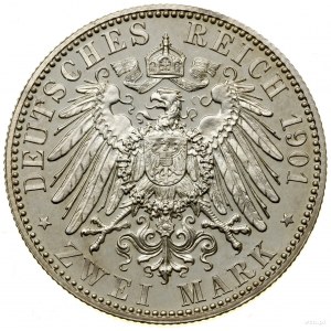 2 marki, 1901 A, Berlin; AKS 66, Jaeger 142; wybite ste...