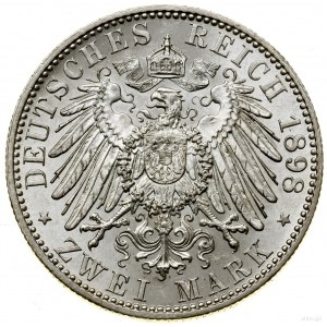 2 marki 1898 A, Berlin; AKS 36, Jaeger 167; nakład 100....